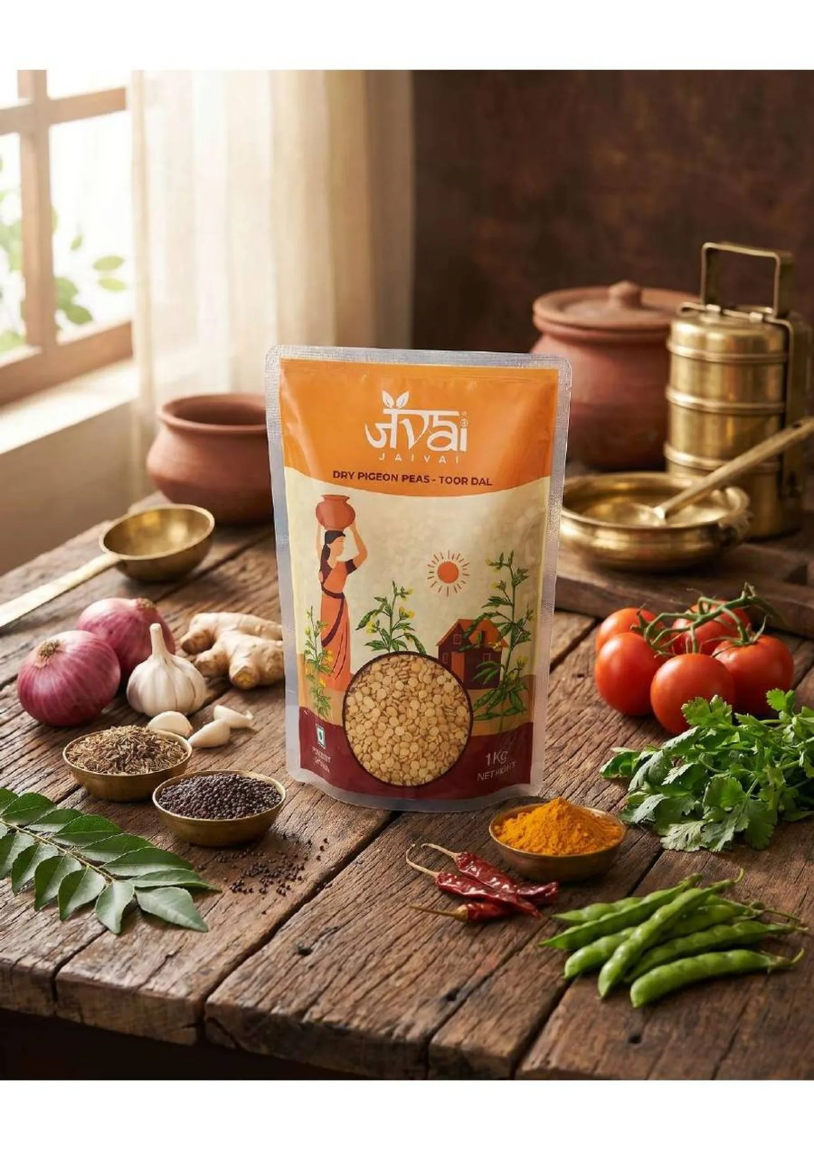 JAIVAI Toor Dal in a traditional Indian kitchen